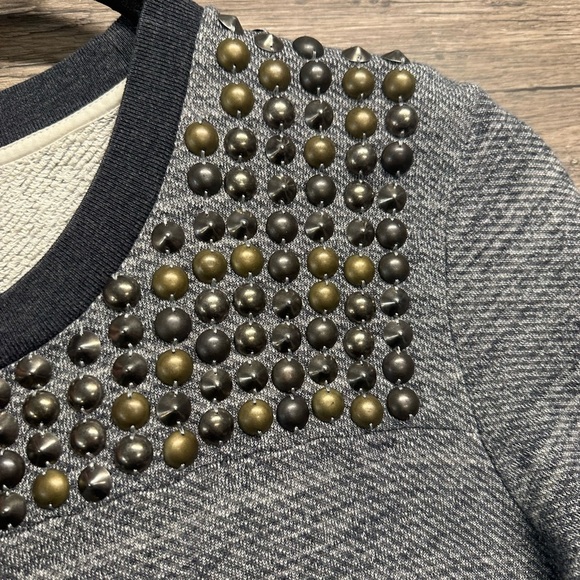 J. Crew Chic Gray Studded Sweatshirt Sweater - Picture 3 of 4